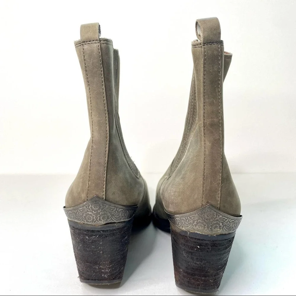 Jeffrey Campbell Bentley 2 Western Leather Bootie Gray - Picture 4 of 5